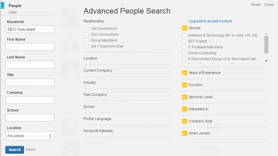 LinkedIn Keyword Search