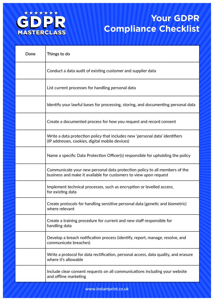 2018 GDPR Checklist For Small Businesses In UK | ClickDo™